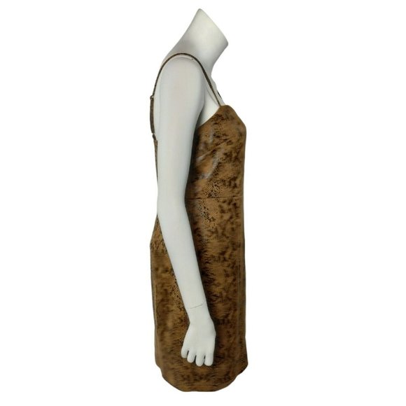 Faux Snakeskin Animal Print Camel Multi Juniors Mini Dress Size Large New - Picture 5 of 8